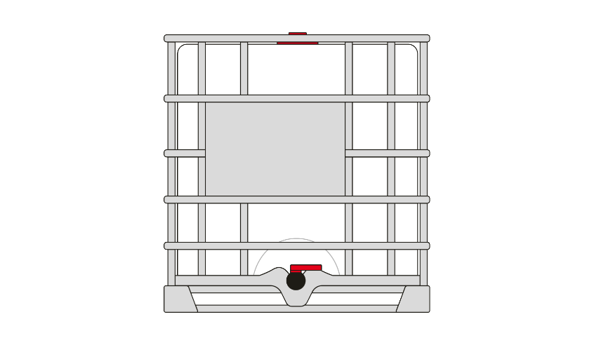 A picture of an IBC (intermediate bulk container)